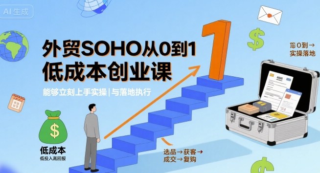 外贸SOHO从0到1低成本创业课，能够立刻上手实操与落地执行-藏宝阁