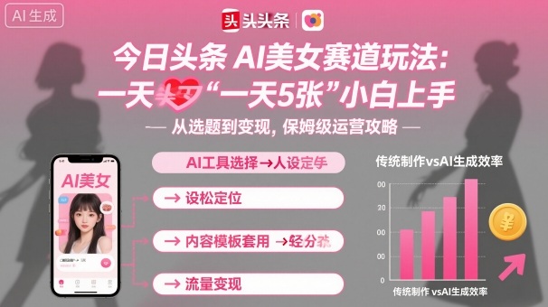 今日头条AI美女赛道玩法，一天轻松5张，小白轻松上手-藏宝阁