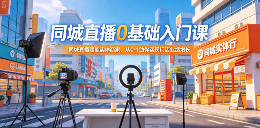 同城直播0基础入门课，同城直播赋能实体商家，从0-1助你实现门店业绩增长-藏宝阁