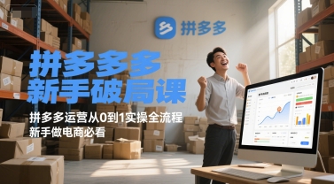 拼多多新手破局课，拼多多运营从0到1实操全流程，新手做电商必看-藏宝阁
