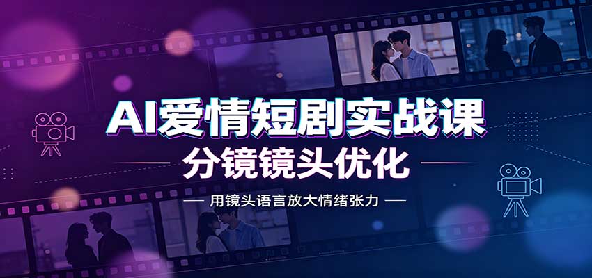 AI爱情短剧实战课：故事剧本创作，分镜镜头优化，智能体提示词-藏宝阁