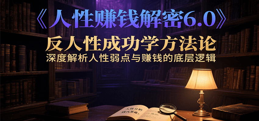 人性赚钱解密6.0，反人性成功学方法论，深度解析人性弱点与赚钱的底层逻辑-藏宝阁