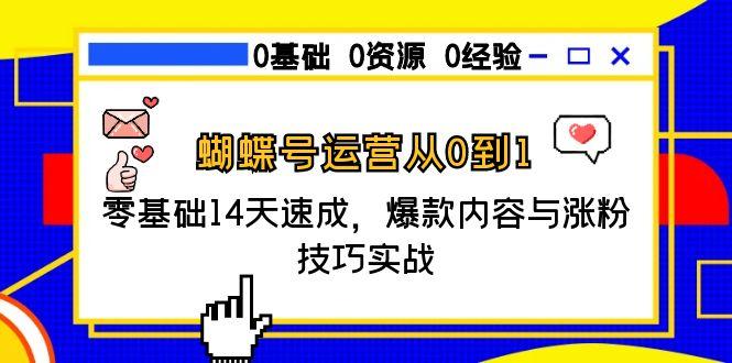 蝴蝶号运营从0到1，零基础14天速成，爆款内容与涨粉技巧实战-藏宝阁
