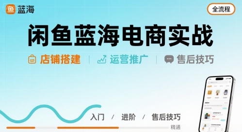 闲鱼蓝海电商实战，店铺搭建运营售后全流程-藏宝阁