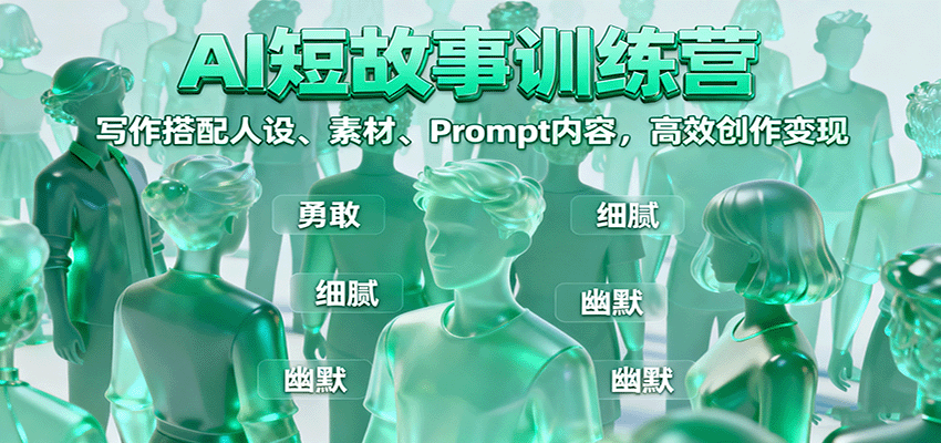 AI短故事训练营：写作搭配人设、素材、Prompt内容，高效创作变现-藏宝阁