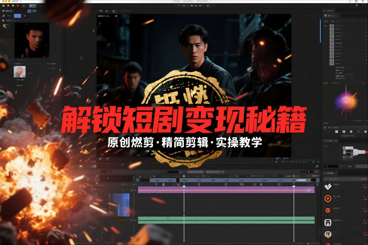 短剧拉新之原创燃剪精简剪辑实操课，解锁短剧变现秘籍-藏宝阁