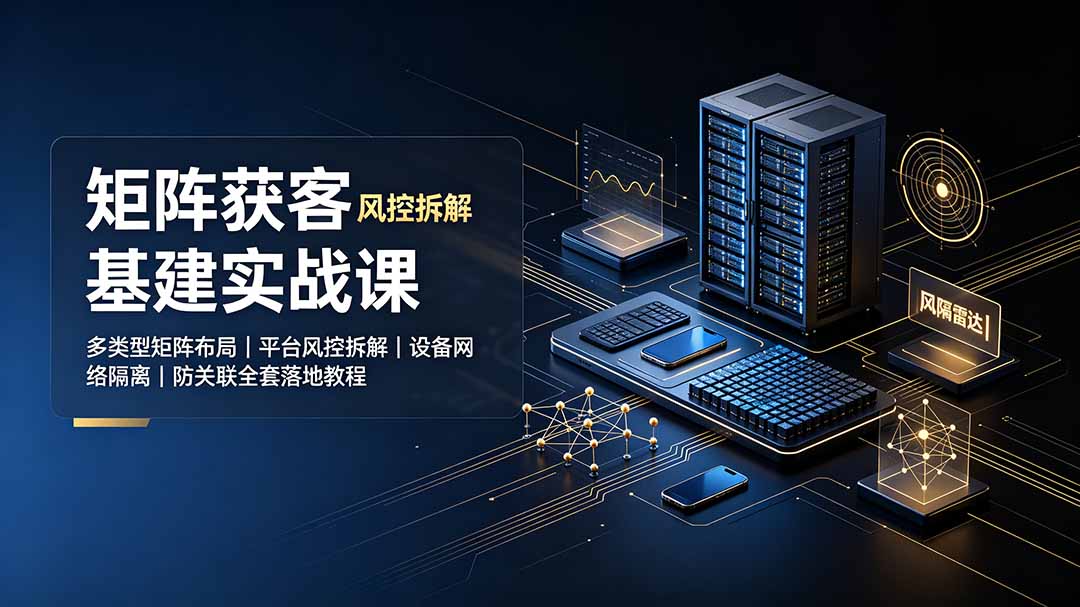 矩阵获客基建实战课：多类型矩阵布局｜平台风控拆解｜设备网络隔离｜防关联全套落地教程-藏宝阁