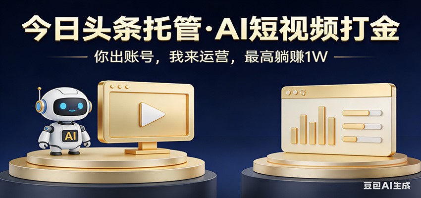 头条号AI托管，我提供作品，你提供账号，每天5分钟发布，小白躺赚3000+-藏宝阁