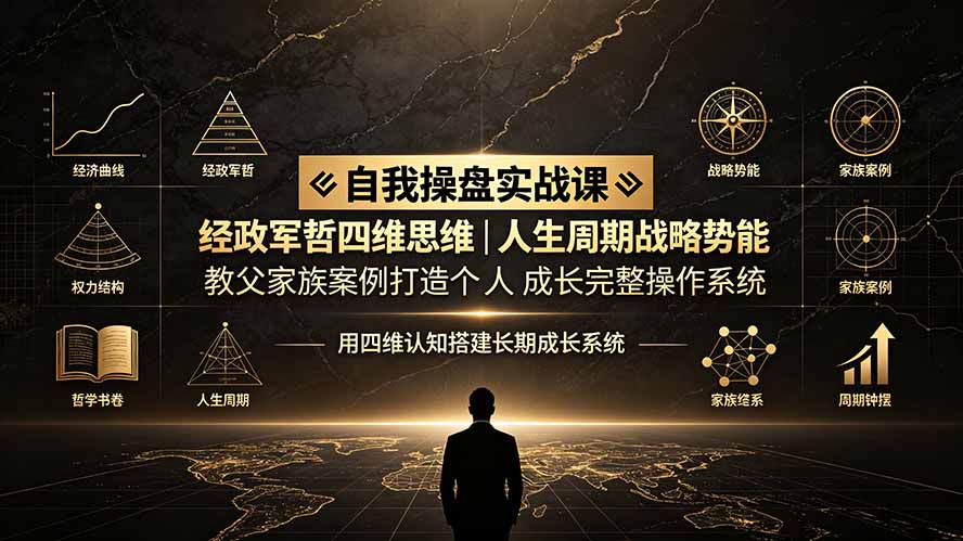 自我操盘实战课：经政军哲四维思维｜人生周期战略势能｜教父家族案例打造个人成长完整操作系统-藏宝阁