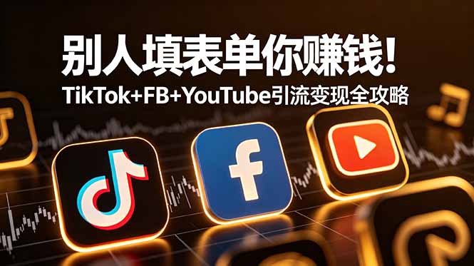 别人填表单你赚钱！TikTok+FB+YouTube 引流变现全攻略【原创双语字幕】-藏宝阁