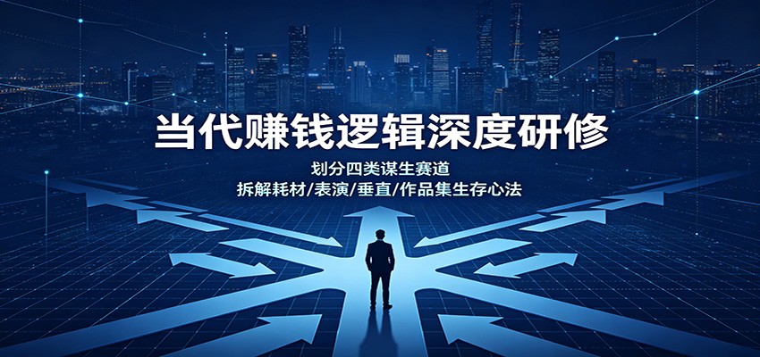 当代赚钱逻辑深度研修：划分四类谋生赛道，拆解耗材/表演/垂直/作品集生存心法-藏宝阁
