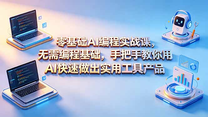 零基础AI编程实战课-更新，无需编程基础，手把手教你用AI快速做出实用工具产品-藏宝阁