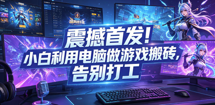 震撼首发！小白利用电脑做游戏搬砖，告别打工【揭秘】-藏宝阁