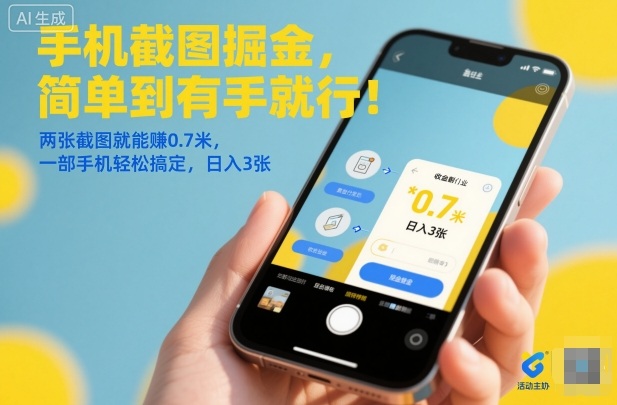 手机截图掘金，简单到有手就行！两张截图就能賺0.7米，一部手机轻松搞定，日入3张【揭秘】-藏宝阁
