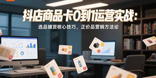 抖店商品卡0到1运营实战：选品铺货核心技巧，正价品营销方法论-藏宝阁