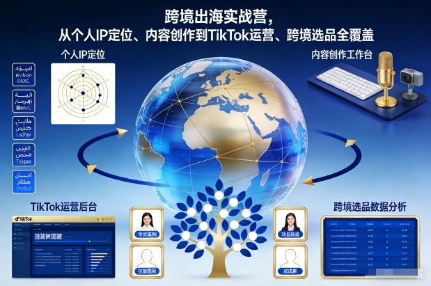 跨境出海实战营，从个人IP定位、内容创作到TikTok运营、跨境选品全覆盖-藏宝阁