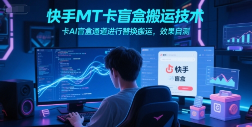 快手MT卡盲盒搬运技术，卡AI盲盒通道进行替换搬运，效果自测-藏宝阁