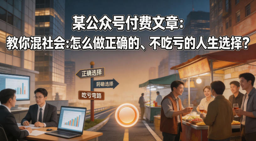 某公众号付费文章：教你混社会：怎么做正确的、不吃亏的人生选择？-藏宝阁