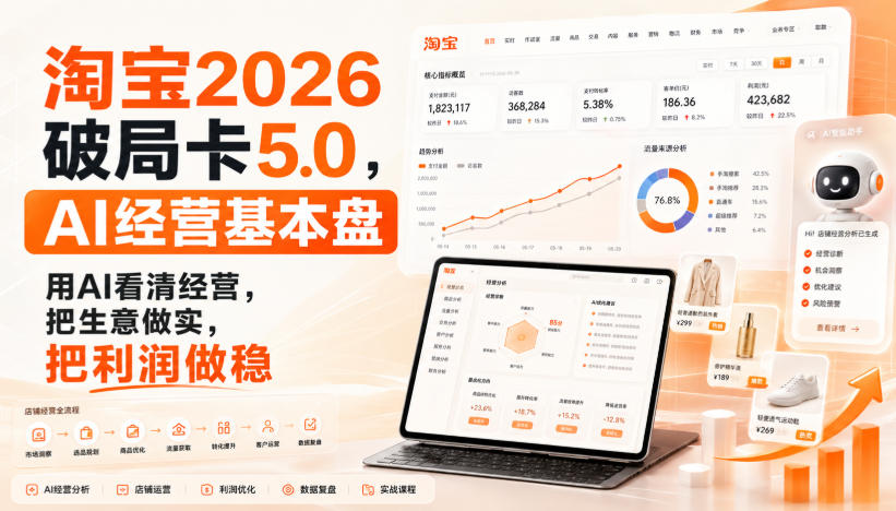 智篆商业-淘宝2026破局卡5.0，AI经营基本盘，用AI看清经营，把生意做实，把利润做稳-藏宝阁