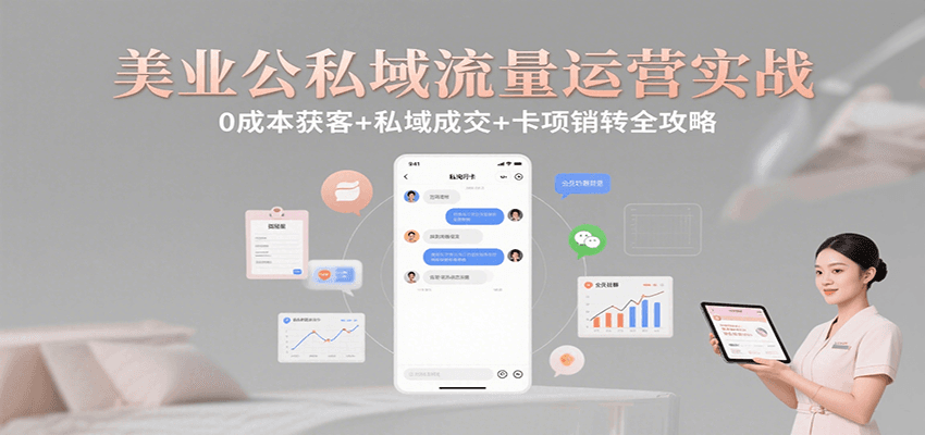 美业公私域流量运营实战：0成本获客+私域成交+卡项销转全攻略-藏宝阁