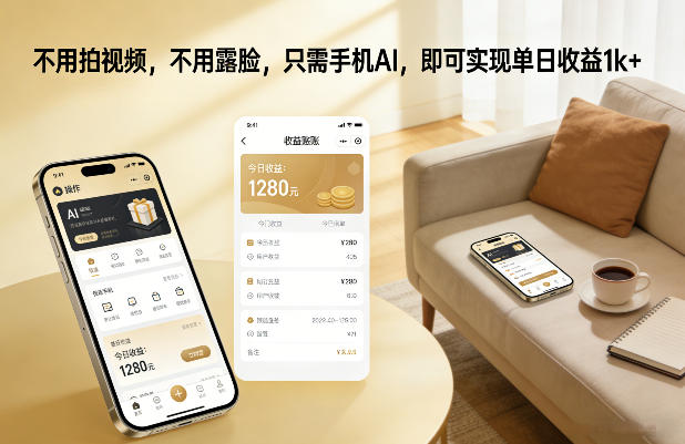 不用拍视频，不用露脸，只需手机AI，即可实现单日收益1k+【揭秘】-藏宝阁