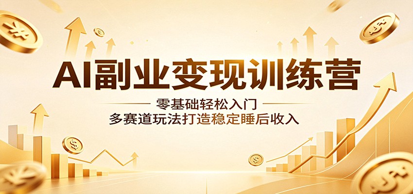 AI副业变现训练营：零基础轻松入门，多赛道玩法打造稳定睡后收入-藏宝阁
