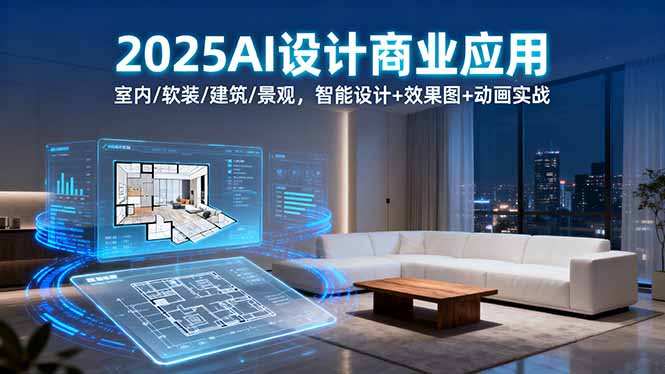 2025AI设计商业应用：室内/软装/建筑/景观，智能设计+效果图+动画实战-藏宝阁