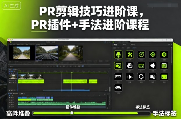 PR剪辑技巧进阶课，PR插件+手法进阶课程-藏宝阁