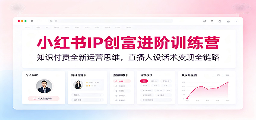 小红书IP创富进阶训练营：知识付费全新运营思维，直播人设话术变现全链路-藏宝阁