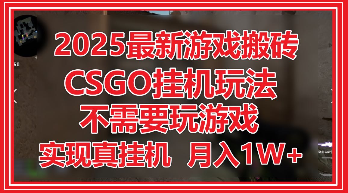 2025最新游戏搬砖，CSGO挂机，不需要玩游戏，实现真挂机，月入1W+-藏宝阁