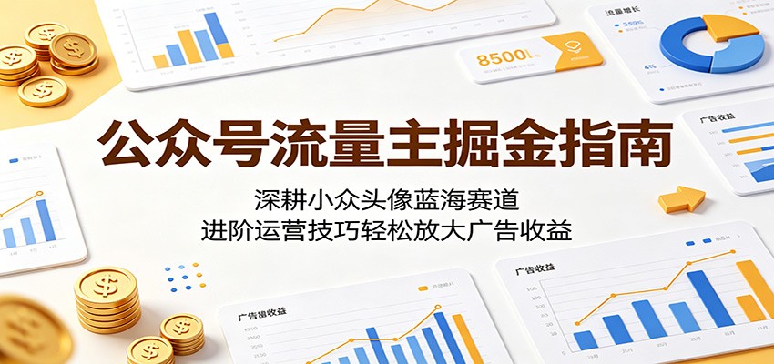 公众号流量主掘金指南：深耕小众头像蓝海赛道，进阶运营技巧轻松放大广告收益-藏宝阁