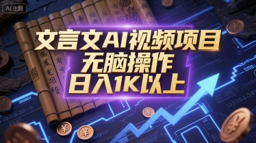 文言文AI视频项目，无脑操作，日入1K以上-藏宝阁