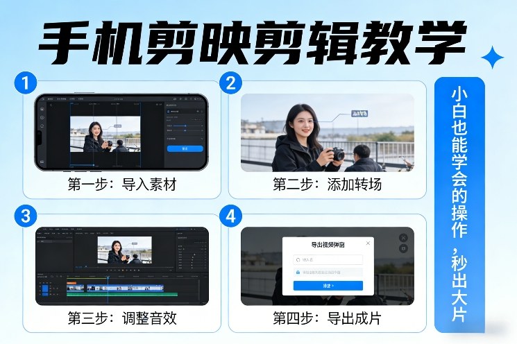 手机剪映剪辑教学，小白也能学会的操作，秒出大片-藏宝阁