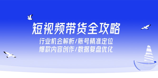 短视频带货全攻略，行业机会解析/账号精准定位/爆款内容创作/数据复盘优化-藏宝阁