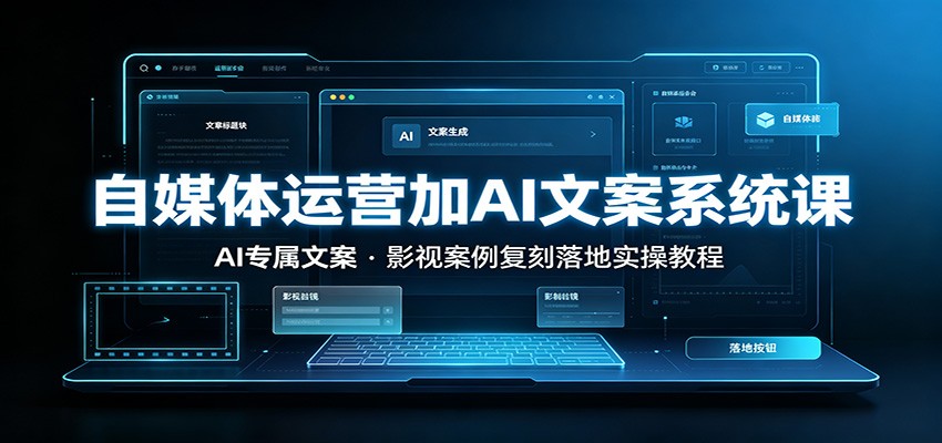 自媒体运营加AI文案系统课：：AI专属文案，影视案例复刻落地实操教程-藏宝阁