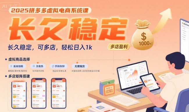 2025拼多多虚拟电商系统课，长久稳定，可多店，轻松日入1k-藏宝阁