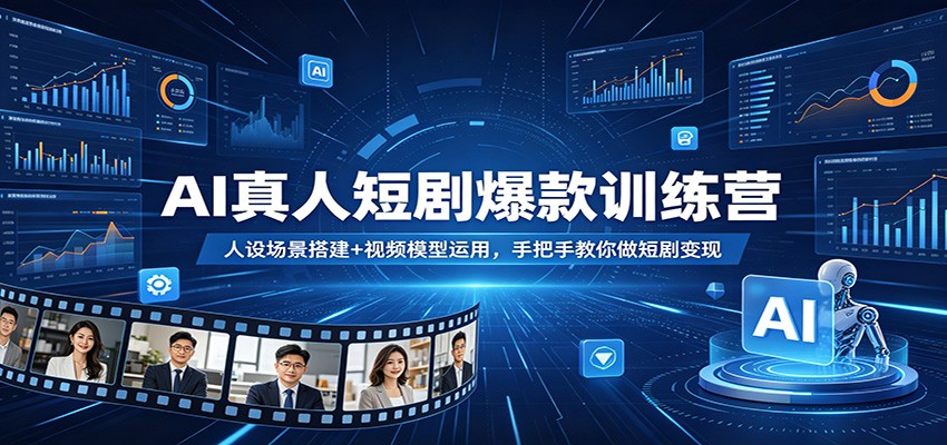 AI真人短剧爆款训练营：人设场景搭建+视频模型运用，手把手教你做短剧变现-藏宝阁