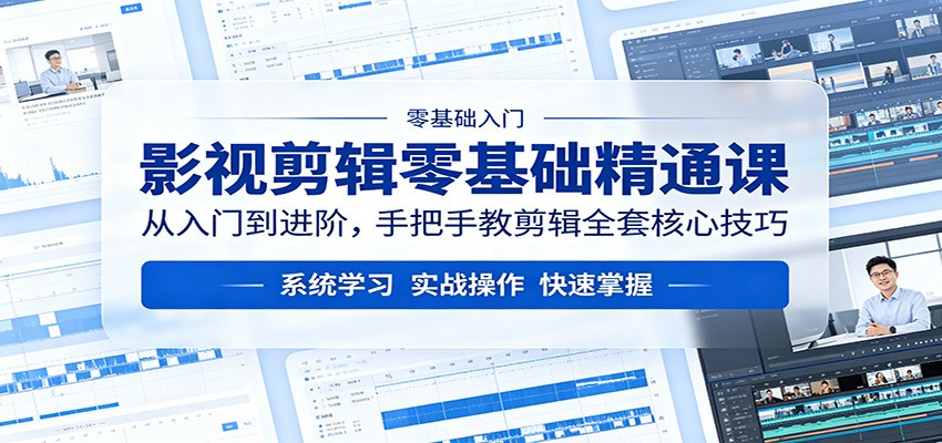 影视剪辑零基础精通课：从入门到进阶，手把手教剪辑全套核心技巧-藏宝阁