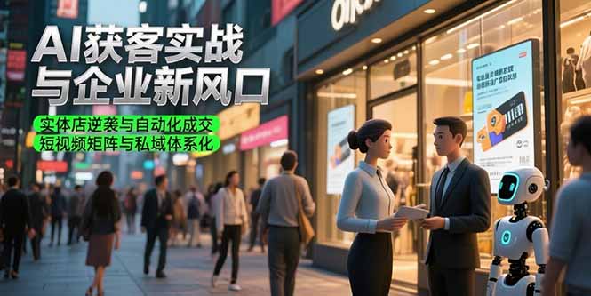 AI获客实战与企业新风口，实体店逆袭与自动化成交 短视频矩阵与私域体系化-藏宝阁