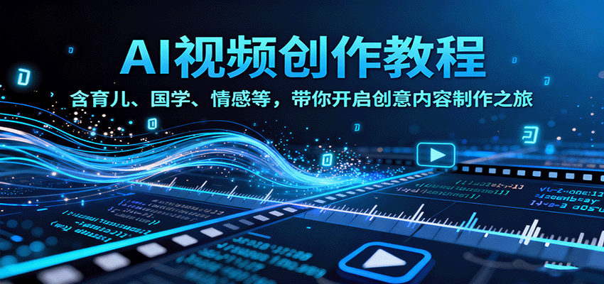 AI视频创富课，含育儿、国学、情感等，带你开启创意内容制作之旅-藏宝阁