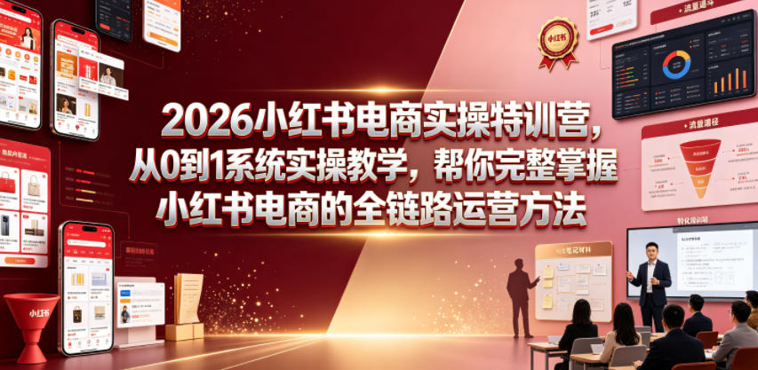 2026小红书电商实操特训营，从0到1系统实操教学，帮你完整掌握小红书电商的全链路运营方法-藏宝阁