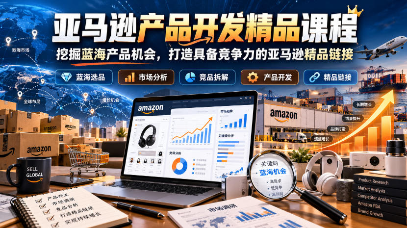 亚马逊产品开发精品课程，挖掘蓝海产品机会，打造具备竞争力的亚马逊精品链接-藏宝阁