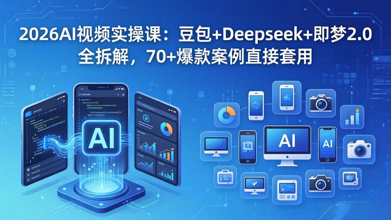 2026AI视频实操课：豆包+Deepseek+即梦2.0全拆解，70+爆款案例直接套用-藏宝阁