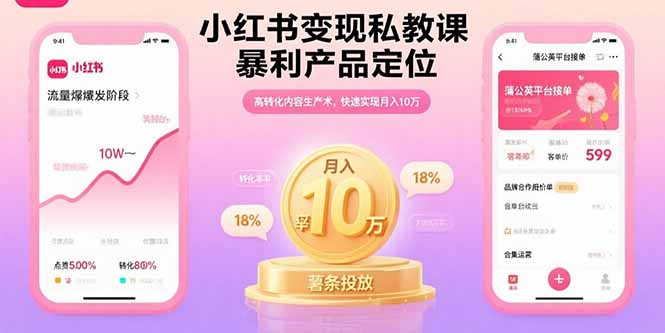 小红书变现私教课，暴利产品定位，高转化内容生产术，快速实现月入10万-藏宝阁
