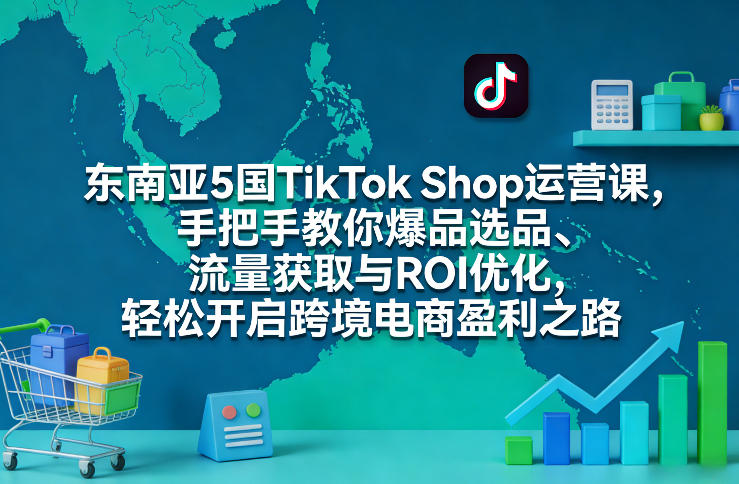 东南亚5国TikTok Shop运营课，手把手教你爆品选品、流量获取与ROI优化，轻松开启跨境电商盈利之路-藏宝阁