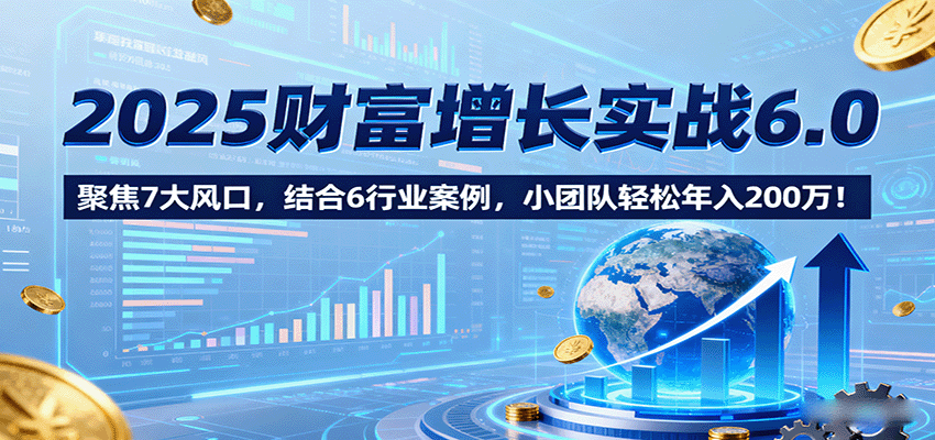 2025财富增长实战6.0，聚焦7大风口，结合6行业案例，小团队轻松年入200万！-藏宝阁