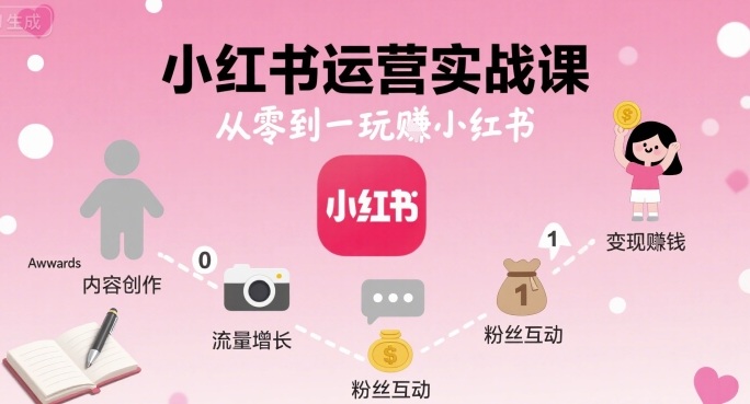 小红书运营实战课，从零到一玩賺小红书-藏宝阁