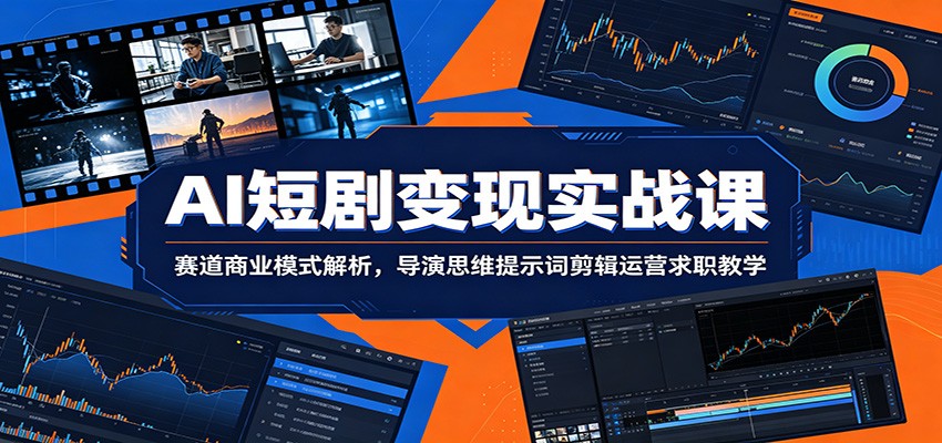 AI短剧变现实战课：赛道商业模式解析，导演思维提示词剪辑运营求职教学-藏宝阁