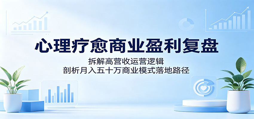 心理疗愈商业盈利复盘：拆解高营收运营逻辑，剖析月入五十万商业模式落地路径-藏宝阁