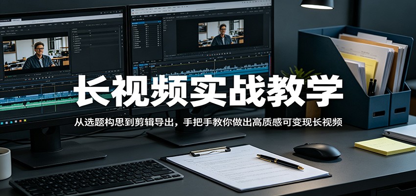 长视频实战教学，从选题构思到剪辑导出，手把手教你做出高质感可变现长视频-藏宝阁